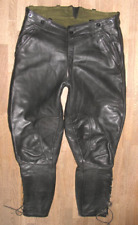 -WERNER ROTH Hbg. 1979-  Herren- LEDERHOSE / Lederbreeches schwarz-grün Gr. 52