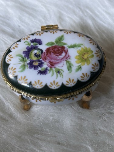 Vintage porzellan schmuckdose - porzellan,