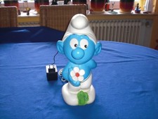 Schlumpf mit Blume Lampe 36cm - Heico 1993 - 90er Nachtlicht Leuchte - Vintage