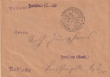 DR, Postsache  Zwickau mit