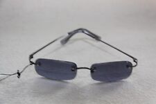 LEICHTE RAHMENLOSE FARB BRILLE SONNENBRILLE  GLÄSER BLAU GRAU RECHTECKIG