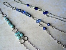 Handkette blau Fingerkette Armband Sklavenarmband Handschmuck Metall Blautöne...