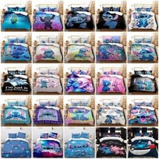 Lilo Stitch Angel Bettbezug Kissenbezüge Deckenbezug Bettwäsche-Set Single Doubl