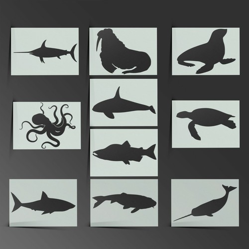 Tier schablone sea life - sea, hai