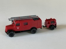 Wiking 863/3 LF8+Anhänger Feuerwehr Löschgruppenfz Opel BF Mannheim rot schwarz