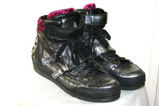 CANDICE COOPER  Leder Boots schwarz silber knöchelhoch guter Zustand  in Gr.  40