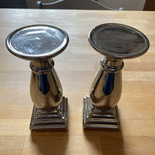 Kerzenhalter metall silber - 2x,