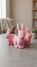 3x Osterhasen Vasen rosa 3D