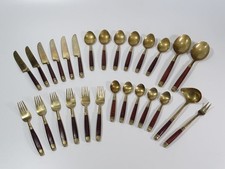 Bronze Besteck mit Rosenholz-Griff 27-teiliges Besteckset