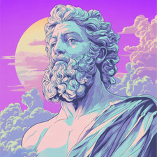Wandtattoo Aufkleber Gott Zeus Vaporwave Wandaufkleber