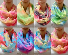 Seide Punkte Punkt Tuch Loop Schal Halstuch Schals Rundschal Schlauchschal tuch