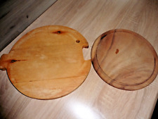 ⭐️2 x VORLEGE/SERVIER BRETTER SCHNEIDEBRETTER  Durchm: 30,0 + 25,0 cm HOLZ⭐️