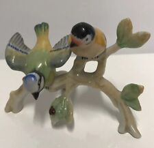 Metzler & Ortloff  2 Vögel  auf Ast Meise Porzellan Figur Porzellanfigur