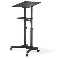 BONTEC Stehpult Höhenverstellbar Schreibtisch/Laptoptisch 4 Rollen Neigbar