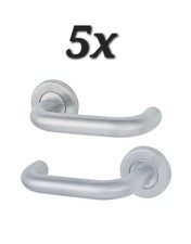 Smith & Locke Excell Feuerschutzhebel auf Rose Türgriff Paar Satin Aluminium