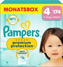 Pampers Premium Protection Größe 4, Windeln Monatsbox, 9-14 kg, 174 Stück