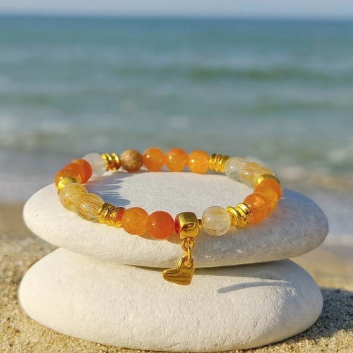 Achat edelstein armband herz - achat,