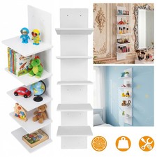 Wandregal Bücherregal Schmal Ordner 5 Tier Schwebende Regale für Schlafzimmer