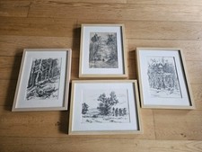 Kohlezeichnung 4x Schwarzwald