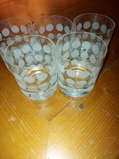 5 Whiskygläser Becher INGRID GLAS Tumbler Polka Dots Punkte Wassergläser Vintage