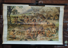 Rollkarte DDR Siedlungsstätte Jäger Sammler Urzeitmensch Schulkarte Schule