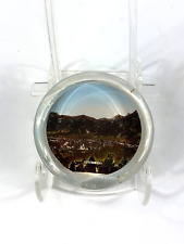 Antiker Briefbeschwerer Reutte in Tirol Berge Glas Paperweight