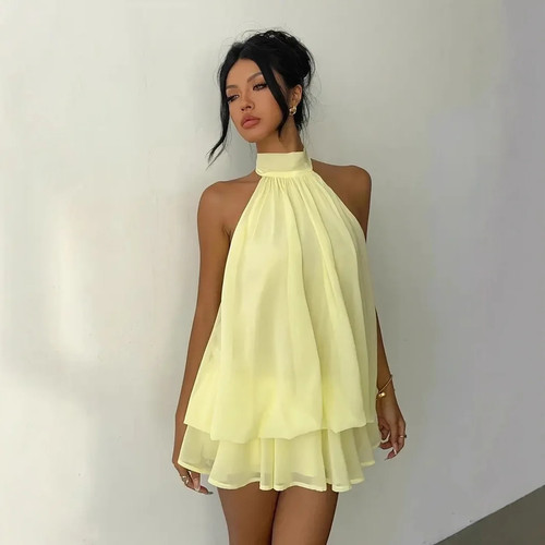 Damen neckholder kleid - neckholder,