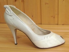 Weiße Pumps, Peeptoe, echtes