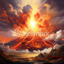 Vulkanausbruch digitale Kunst