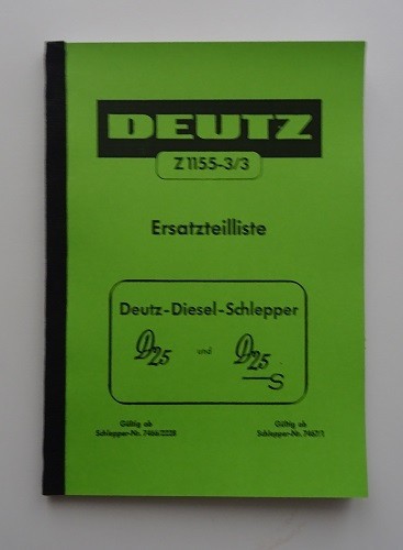 Ersatzteilliste deutz und - ersatzteilliste, 25