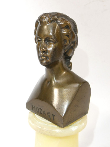 Mozart bronze büste 1900 - bronze,