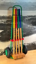 Croquet Set aus Holz mit Wagen