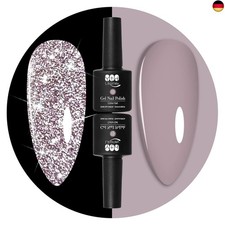 YTD Likomey UV Nagellack Glitzer,2 Pcs 7.5 ml Rosa und Rosa Glitzer Set,Sparkle