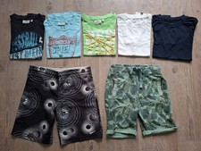 5 T-Shirts kurze Hose Badehose Gr. 116/122 v. Tom Tailor, Esprit, Nike, Jako-O