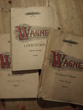 3 alte Notenhefte, R. Wagner,  Walküre, Lohengrin u. Der fliegende Holländer