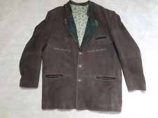 Schönes Trachten Sakko Janker Wildleder Gr. 58 grün Hirschhornknöpfe Lederjanker