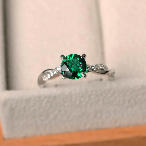 2kt grün rund jubiläum ring - jubiläum,