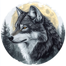 XXL 30X30 Autoaufkleber Wolf