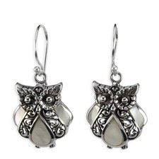Eulen Ohrringe Hänger Echt