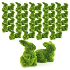 48x Dekofigur - Osterhase - grüne Hasenfigur aus Keramik