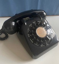 Altes englisches Telefon Bakelit PTT schwarz Vintage ca. 50er Jahre Wählscheibe