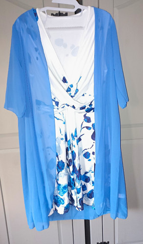 Damen trägerkleid blau weiß - damen,