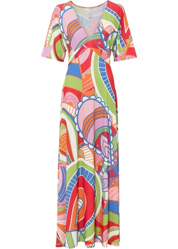 Maxikleid 38 rot blau - gr.,