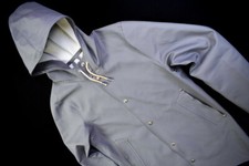 Stutterheim Regen Mantel Rain Jacket Stockholm Coat Wet PVC Kapuze Grau ca XS-S