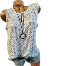 Lascana Shirt Bluse Damen Gr. 40/42 bis 44/46 Kurzarm weiß gemustert (5 804)