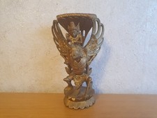 Balinesische holzfigur mit - holzfigur,