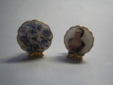 Reutter, 2 Sammelteller, Porzellan, Puppenhauszubehör, 1:12, Deko, #43