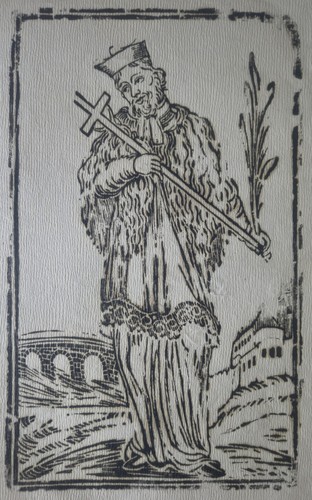 Holzschnitt heiliger johannes - "heiliger,