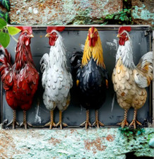 Dekoratives Blechschild Hahn