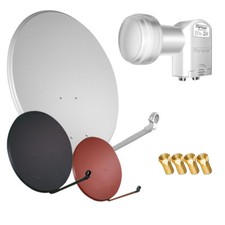 OPTICUM Sat Anlage 80 cm mit HD Twin LNB digital Satanlage Spiegel Schüssel 4K